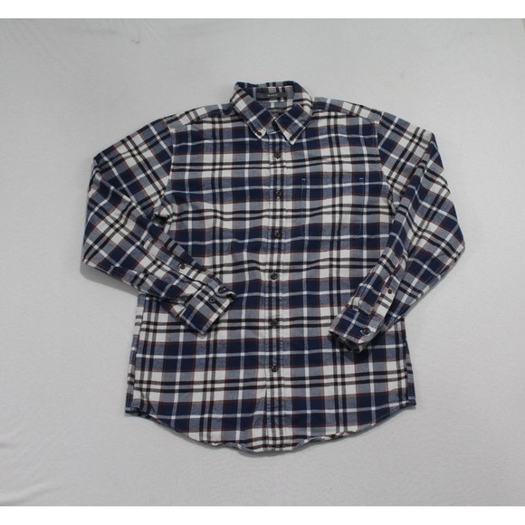 Eddie Bauer Men Blue Plaid Button Down Relaxed Size Small - Picture 1 of 7